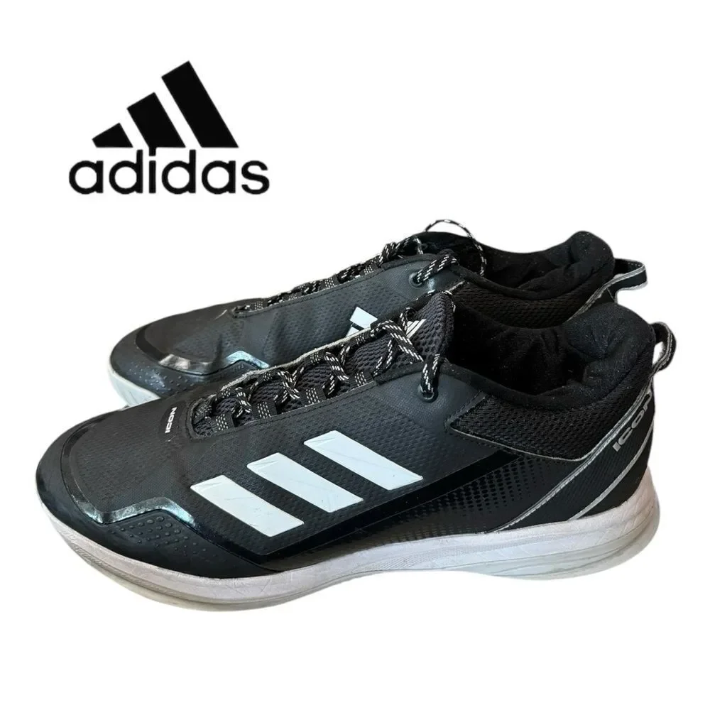 Adidas Icon 7 Turf Baseball Shoe's S23711 Black White Athletic Shoes Sneakers 15 - Picture 1 of 6